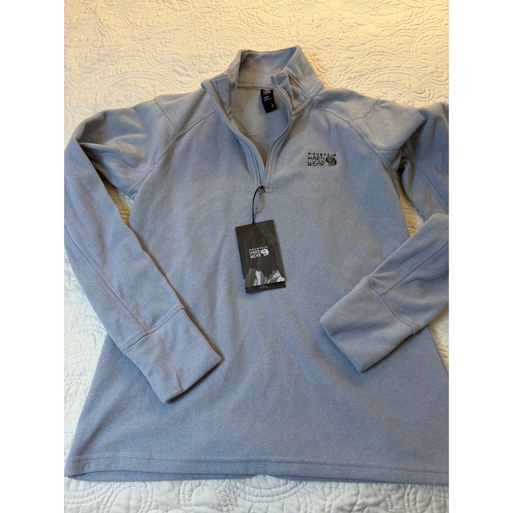 NWT Mountain Hardwear Fleece Pullover Womens L Gray Oatmeal Quarter Zip Gorpcore